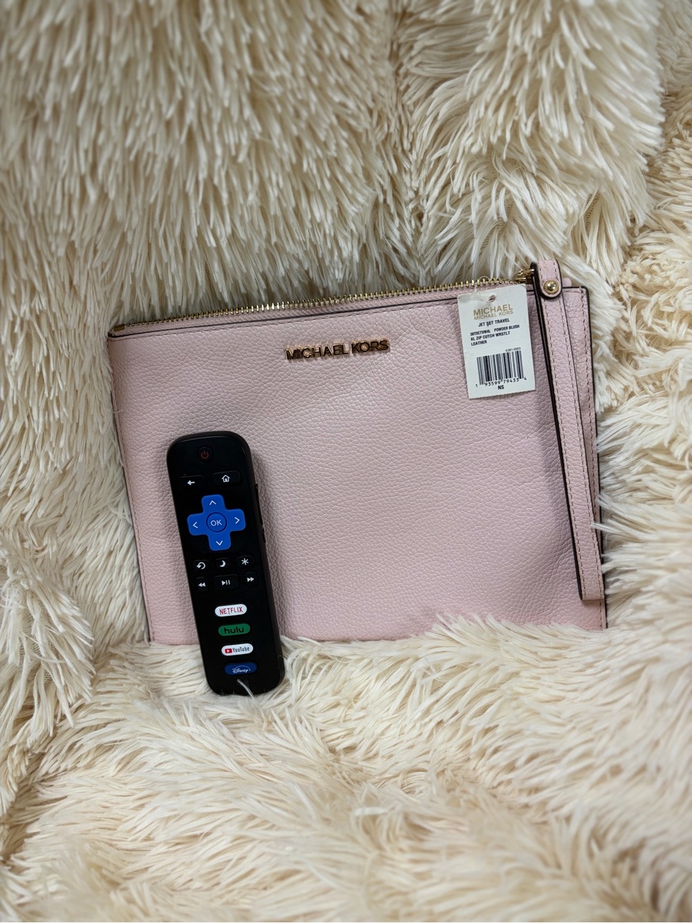 Michael Kors Light Pink Pebbled Leather JestSet Wristlet Clutch - Picture 2 of 5